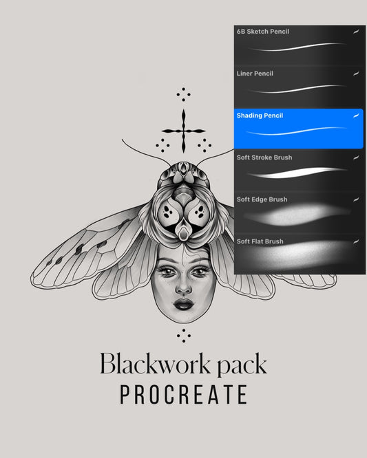 Blackwork Procreate brush pack